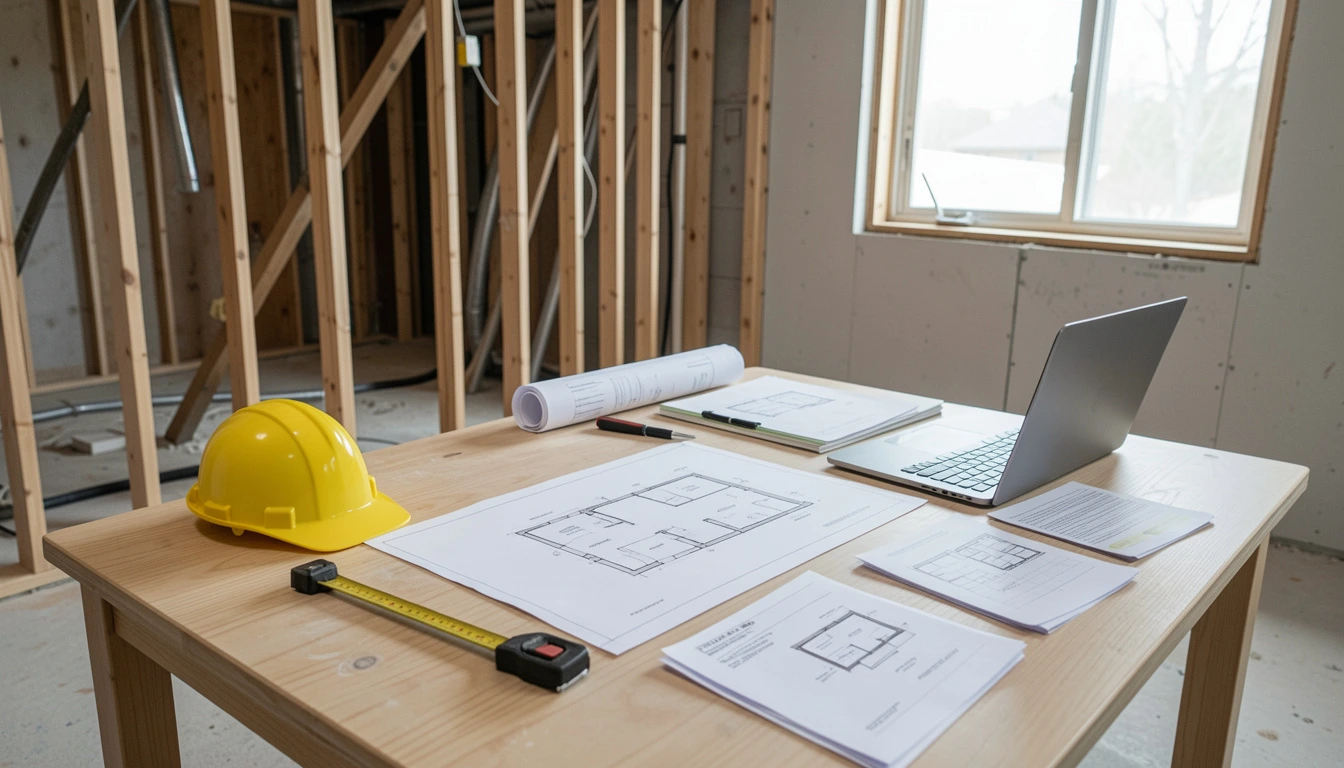 Architectural drawings and permit planning for a legal basement renovation in Ontario