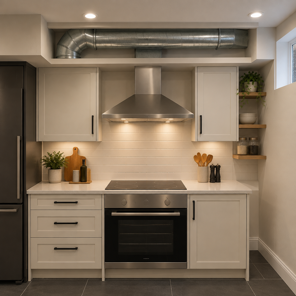21 basement kitchen exhaust without a bad duct route